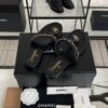 Chanel 25S Chain-Strap Sandals Black