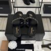 Chanel 25S Chain-Strap Sandals Black