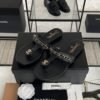Chanel 25S Chain-Strap Sandals Black