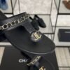 Chanel 25S Chain-Strap Sandals Black