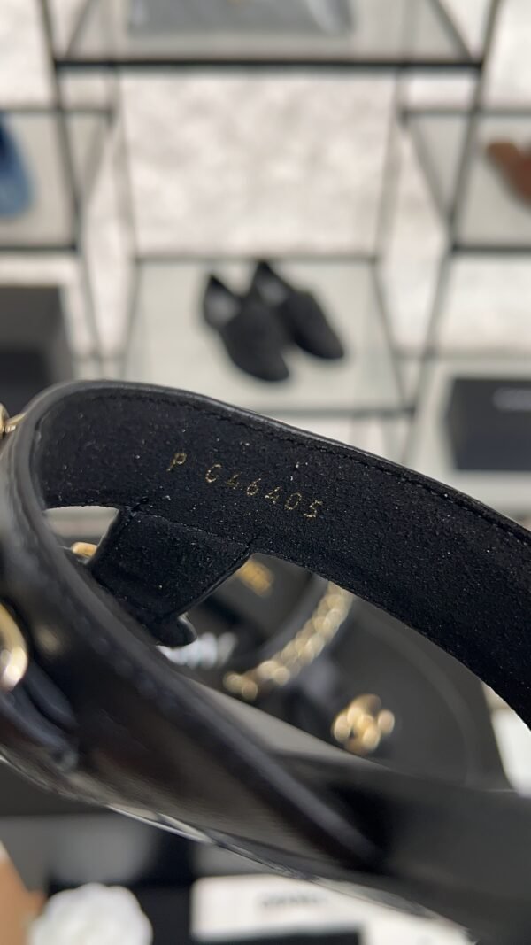 Chanel 25S Chain-Strap Sandals Black