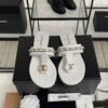 Chanel 25S Chain-Strap Sandals White