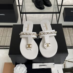 2025_09_18_16_18_IMG_7222 Chanel 25S Chain-Strap Sandals White