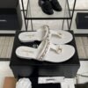 Chanel 25S Chain-Strap Sandals White