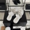 Chanel 25S Chain-Strap Sandals White