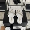 Chanel 25S Chain-Strap Sandals White