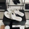 Chanel 25S Chain-Strap Sandals White