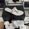 Chanel 25S Chain-Strap Sandals White