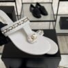 Chanel 25S Chain-Strap Sandals White