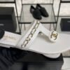 Chanel 25S Chain-Strap Sandals White