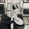 Chanel 25S Chain-Strap Sandals White