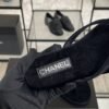 Chanel CC Black Velvet Crystal Thong Sandals