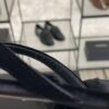 Chanel CC Black Velvet Crystal Thong Sandals
