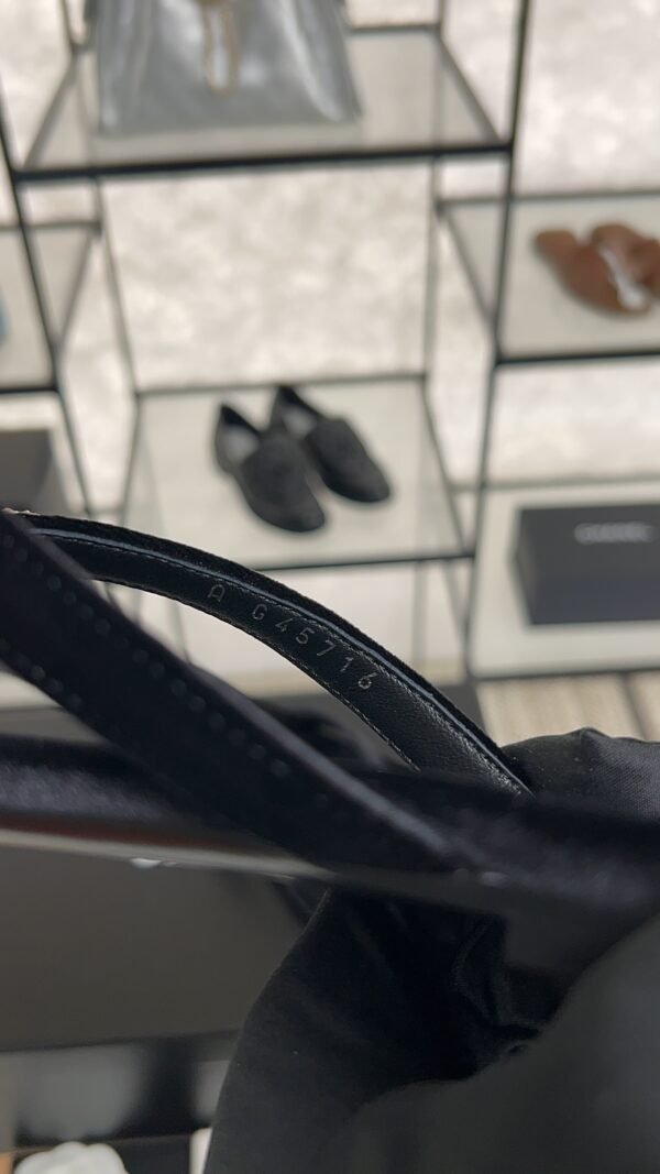 Chanel CC Black Velvet Crystal Thong Sandals