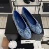 Chanel Denim Printed Ballerina Flats