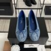 Chanel Denim Printed Ballerina Flats