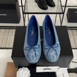 Chanel Denim Printed Ballerina Flats