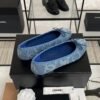 Chanel Denim Printed Ballerina Flats
