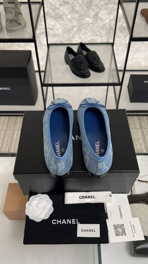 Chanel Denim Printed Ballerina Flats