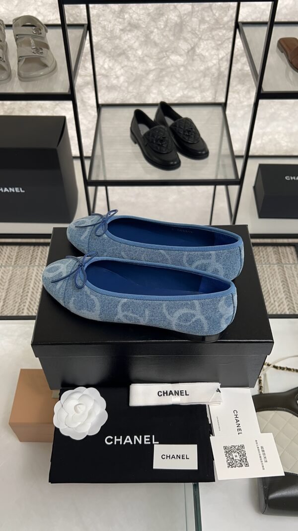 Chanel Denim Printed Ballerina Flats