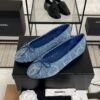 Chanel Denim Printed Ballerina Flats