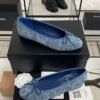 Chanel Denim Printed Ballerina Flats