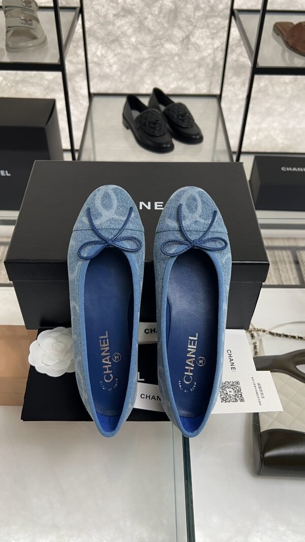 Chanel Denim Printed Ballerina Flats