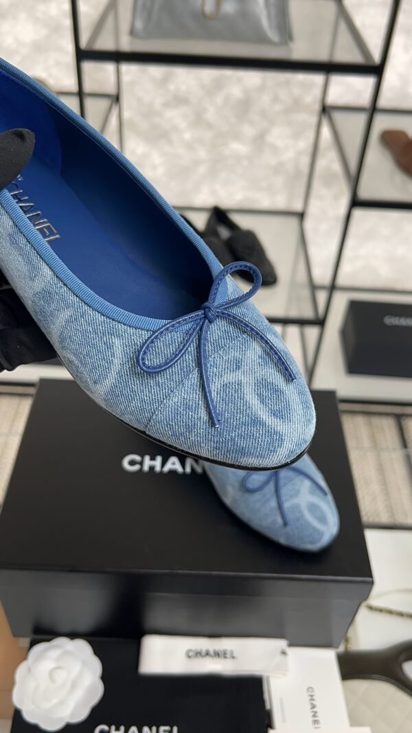 Chanel Denim Printed Ballerina Flats