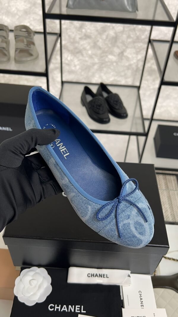 Chanel Denim Printed Ballerina Flats