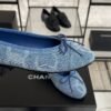 Chanel Denim Printed Ballerina Flats