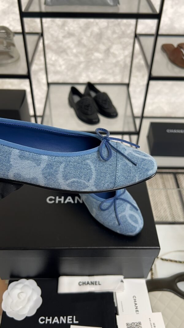 Chanel Denim Printed Ballerina Flats