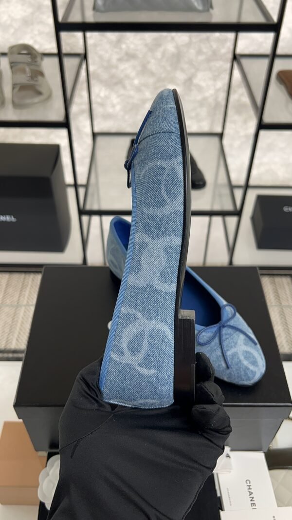Chanel Denim Printed Ballerina Flats