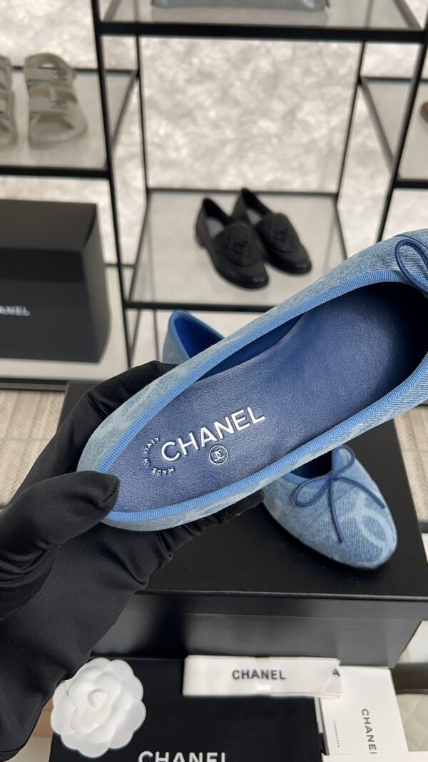 Chanel Denim Printed Ballerina Flats
