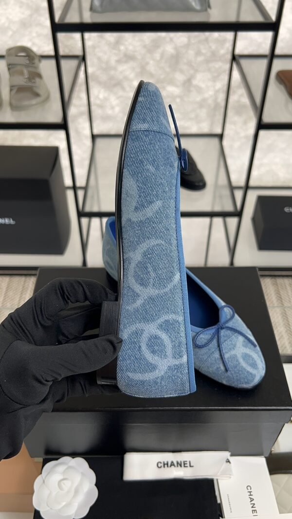 Chanel Denim Printed Ballerina Flats