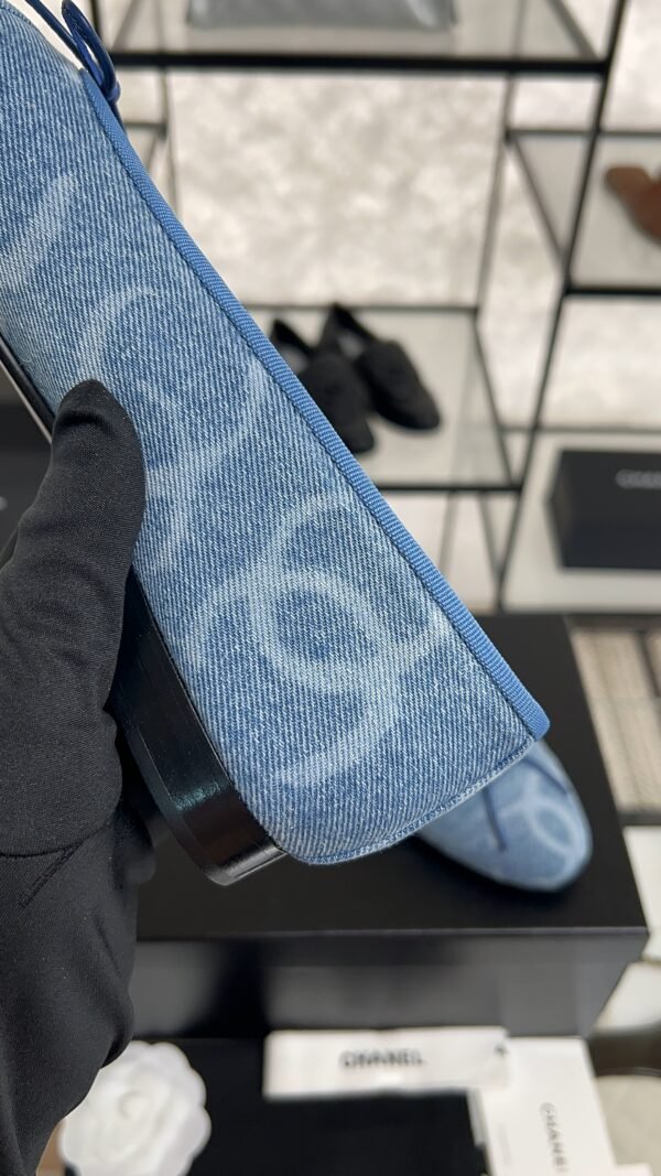 Chanel Denim Printed Ballerina Flats
