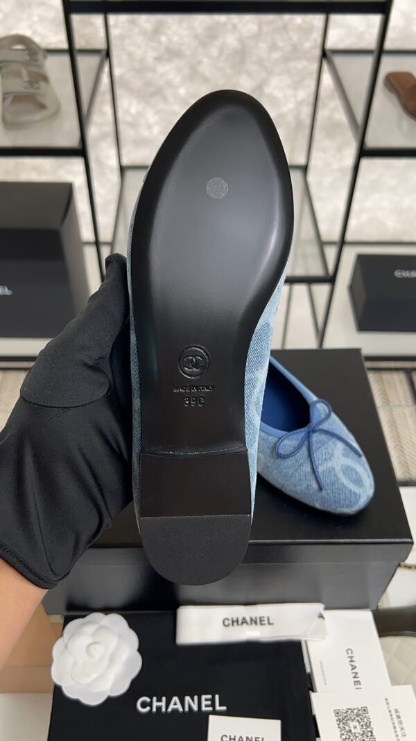 Chanel Denim Printed Ballerina Flats