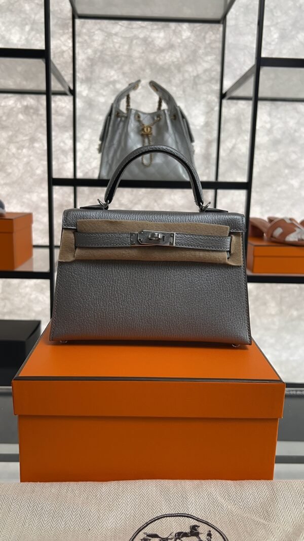 Hermes Mini Kelly II Gris Argente