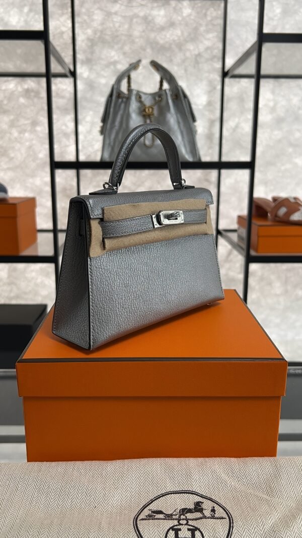Hermes Mini Kelly II Gris Argente