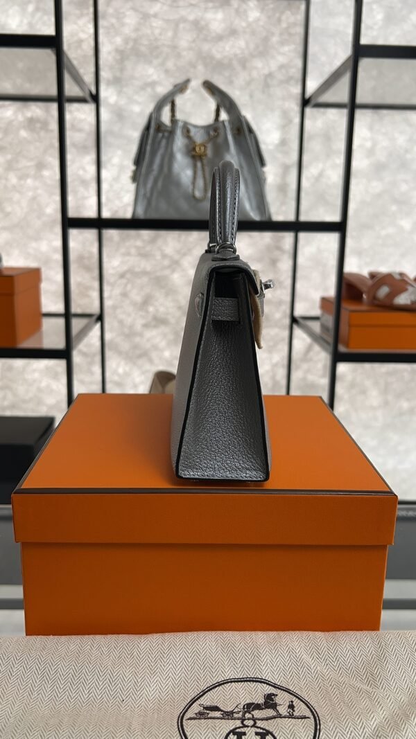 Hermes Mini Kelly II Gris Argente