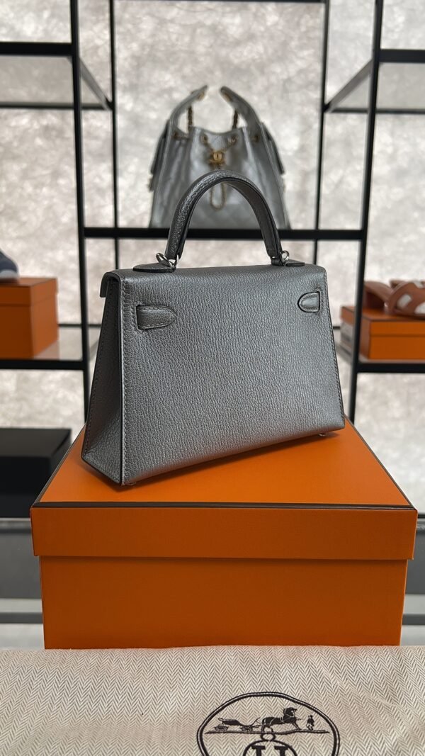 Hermes Mini Kelly II Gris Argente
