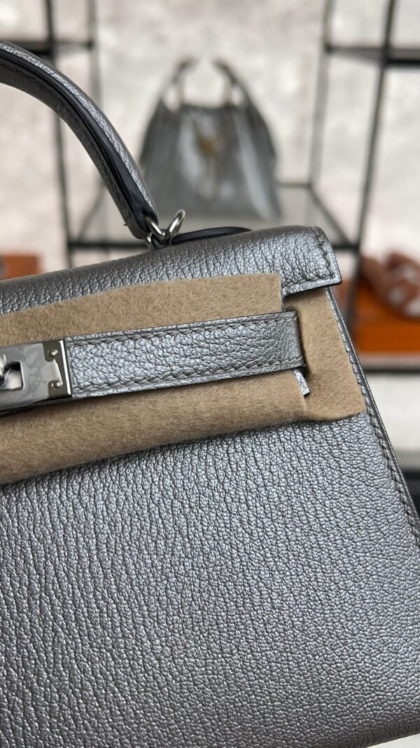 Hermes Mini Kelly II Gris Argente