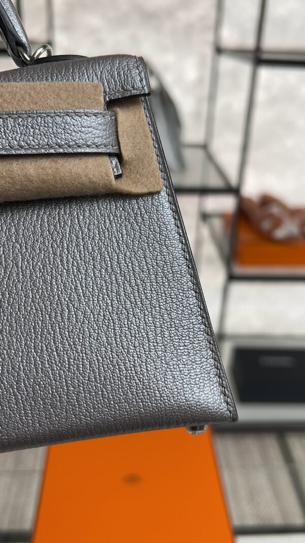 Hermes Mini Kelly II Gris Argente