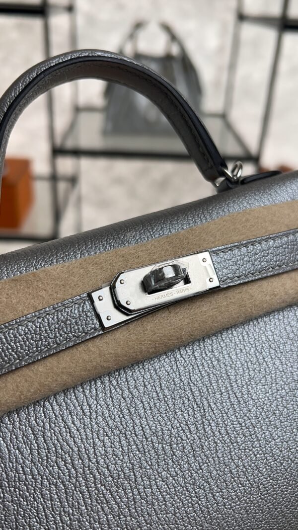 Hermes Mini Kelly II Gris Argente