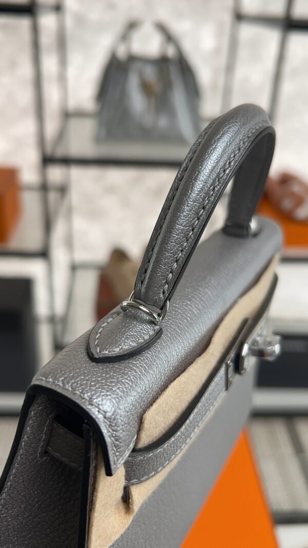 Hermes Mini Kelly II Gris Argente