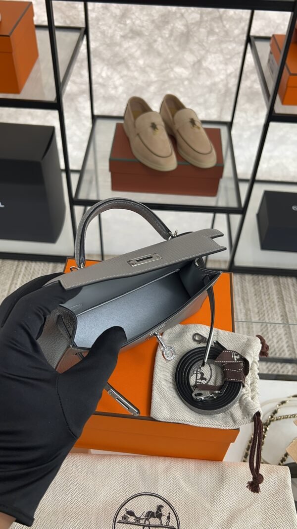 Hermes Mini Kelly II Gris Argente