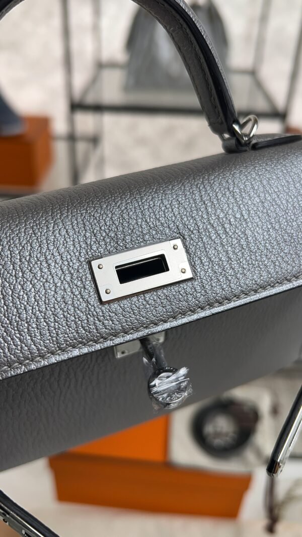 Hermes Mini Kelly II Gris Argente
