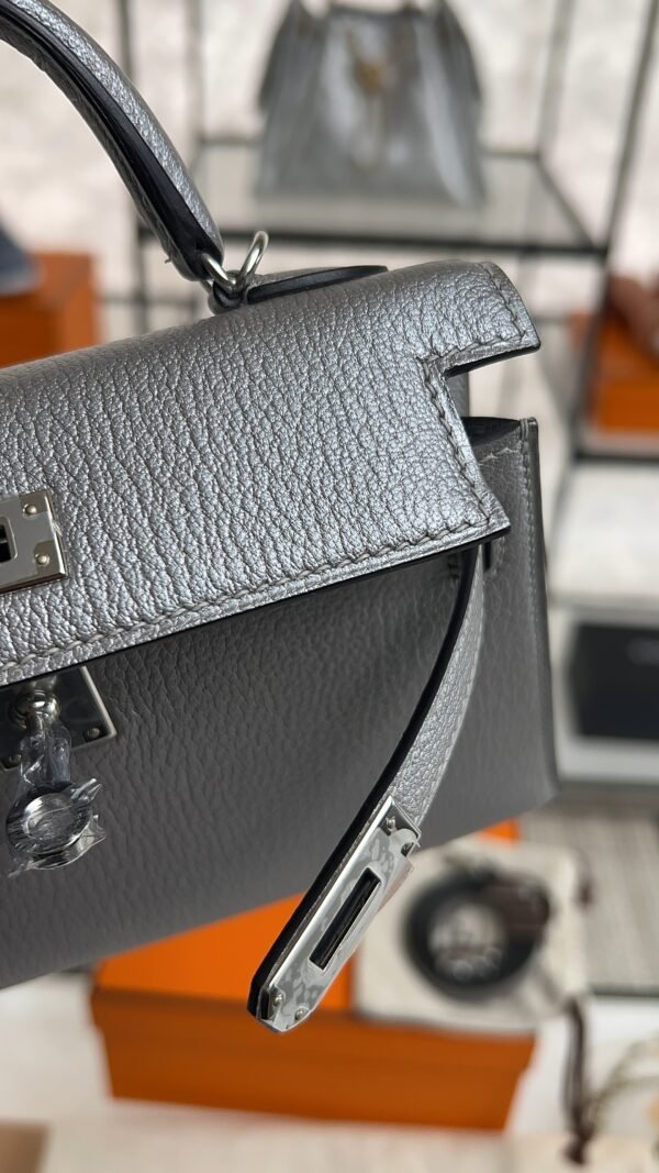 Hermes Mini Kelly II Gris Argente