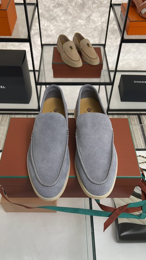Loro Piana Summer Walk Light Blue Suede Loafer