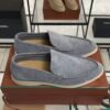 Loro Piana Summer Walk Light Blue Suede Loafer