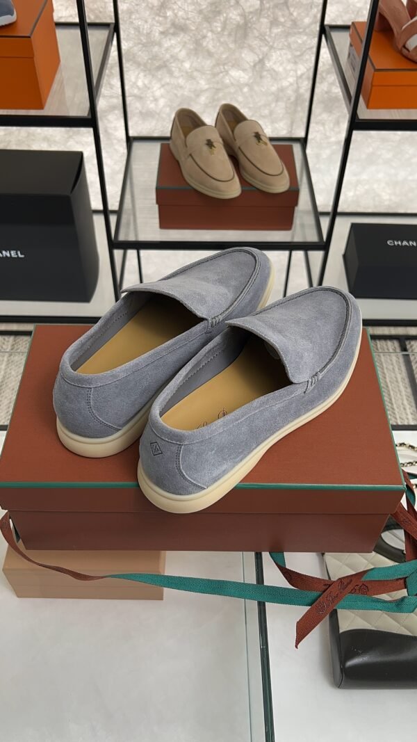 Loro Piana Summer Walk Light Blue Suede Loafer